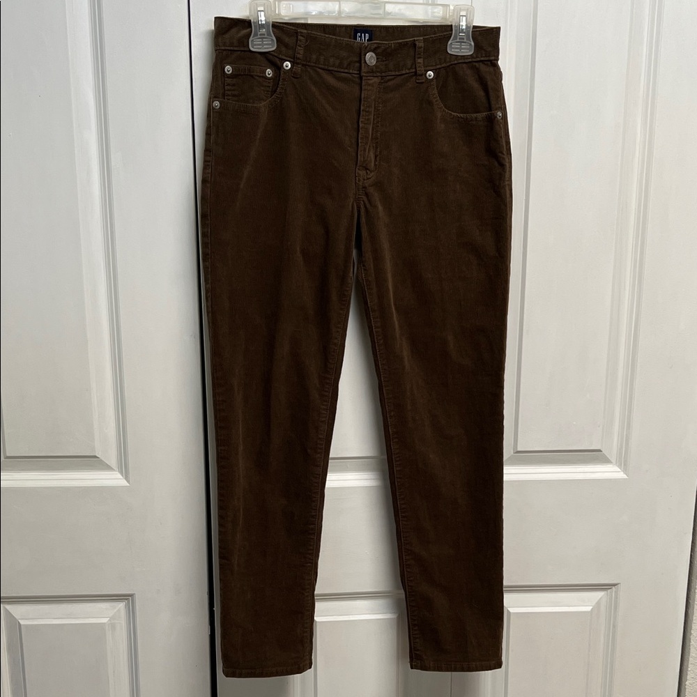 GAP Girlfriend Dark Brown Corduroy Crop Pants Size 26